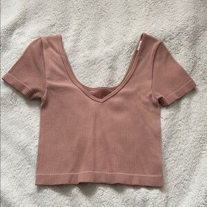 Aeropostale Pink Short Sleeve Crop T-Shirt